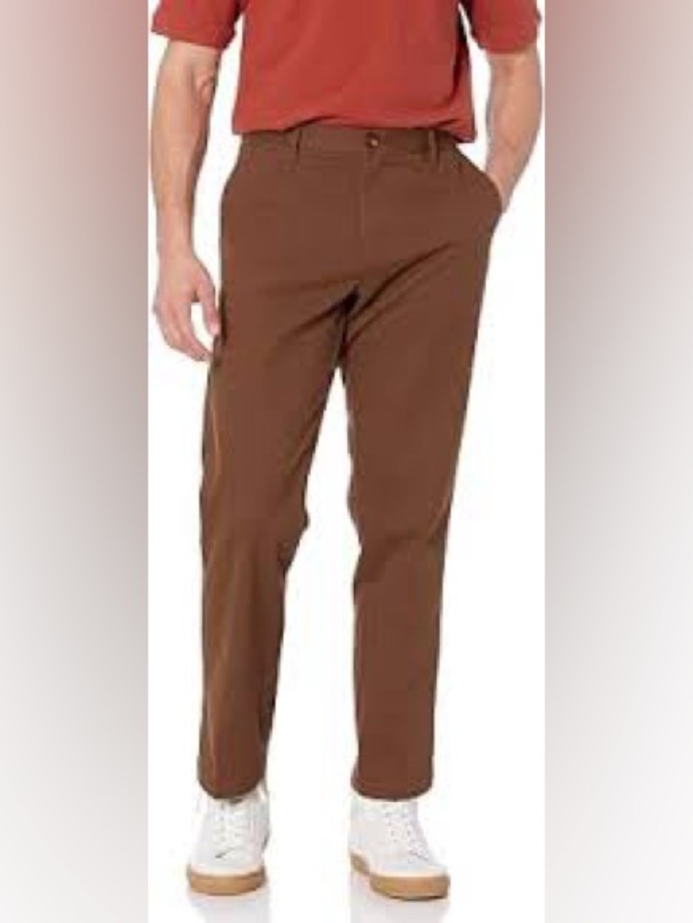 Amazon Essentials Men's Brown Straight Chinos Size 34x34